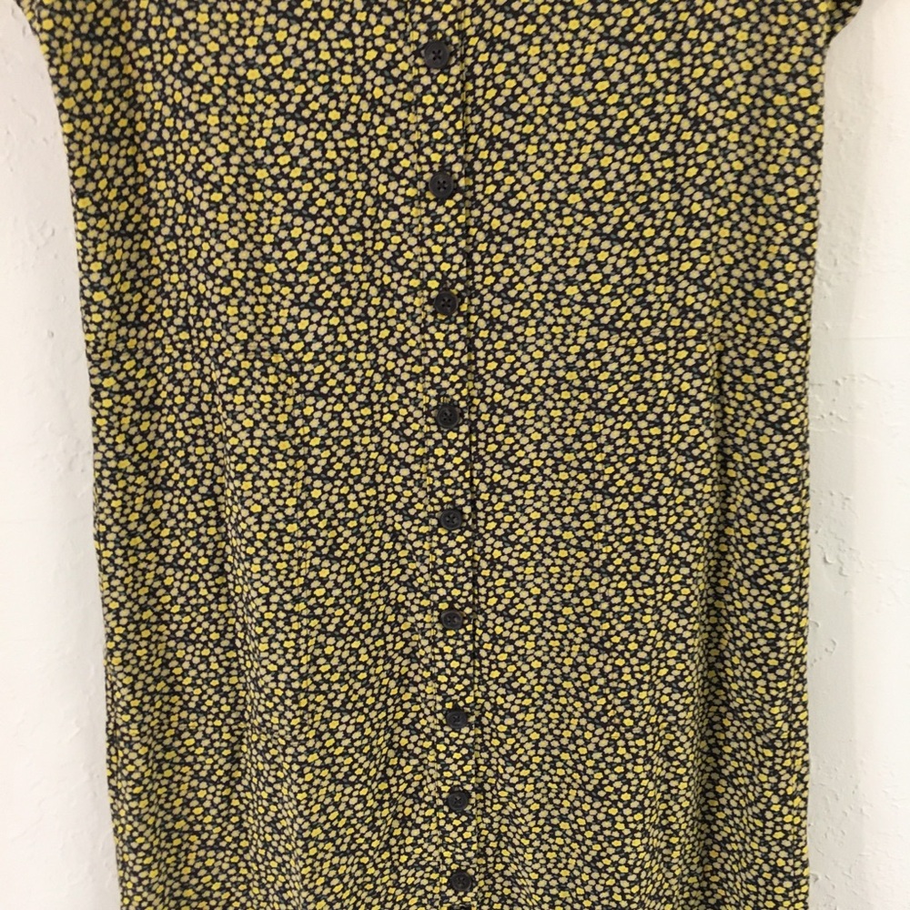 Madewell Easy Bitsy Floral Midi Dress Petite Small Yellow Spring Relaxed Fit - Picture 7 of 12